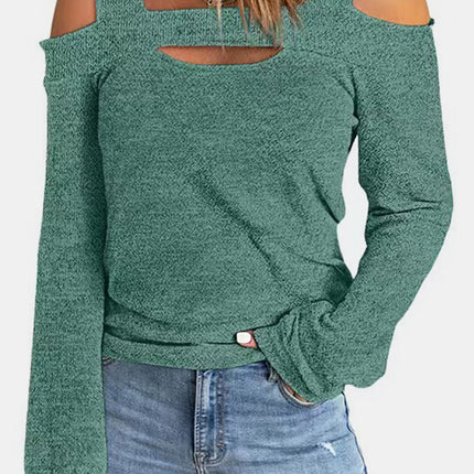 Full Size Cutout Cold Shoulder Blouse