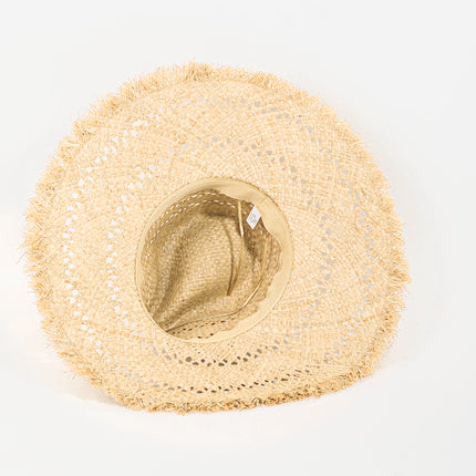 Fame Openwork Raw Hem Weave Hat