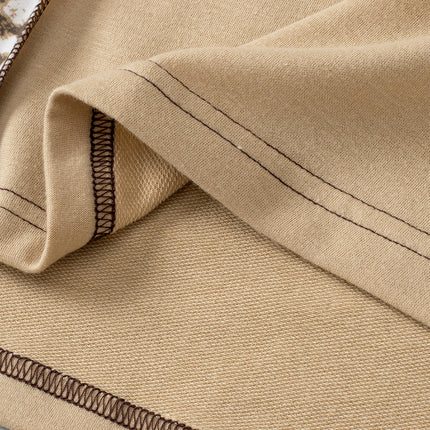 Leopard Drawstring Chest Pocket Hoodie