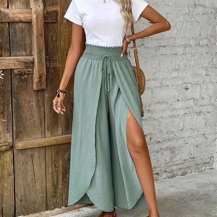 Tied High Waist Wide Leg Pants