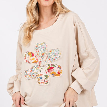 SAGE + FIG Flower Patch Dropped Shoulder Oversize Top