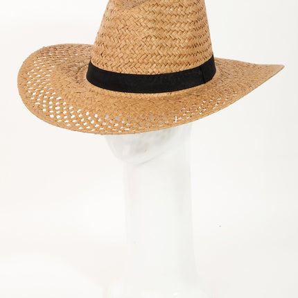 Fame Basket Weave Straw Sun Hat