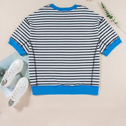 Striped Round Neck Half Sleeve T-Shirt