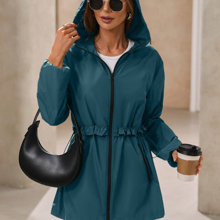 Outdoor Waterproof Long Sleeve Hooded Windbreaker