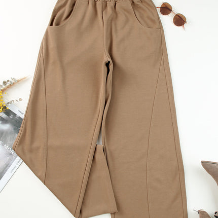 Elastic Waist Sweatpants with Pockets