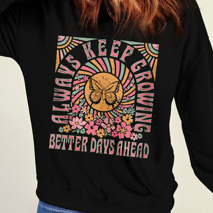 Graphic Round Neck Long Sleeve Sweatshirt