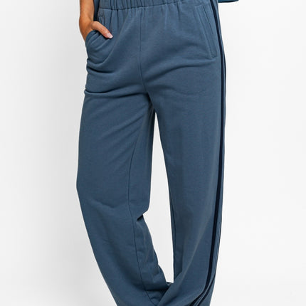 Tasha Apparel High Waisted Side Stripes Straight Track Sweatpants