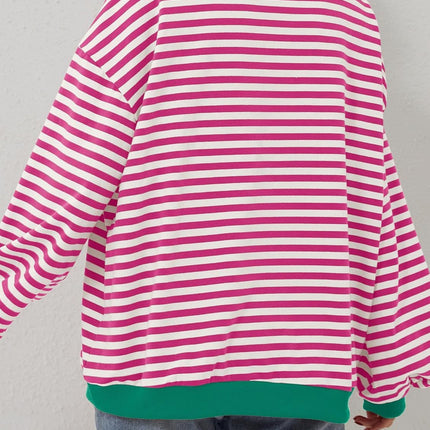 Contrast Striped Long Sleeve Sweatshirt