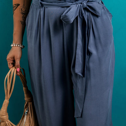 Tied Wide Leg Pants with Pockets