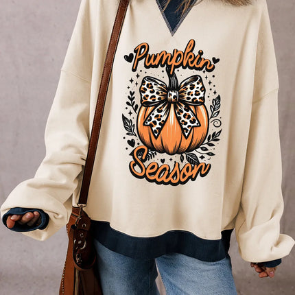 Pumpkin Graphic Long Sleeve Sweatshirt