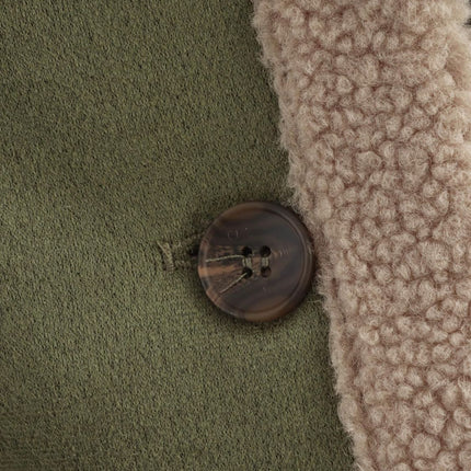 Fuzzy Collared Neck Long Sleeve Jacket