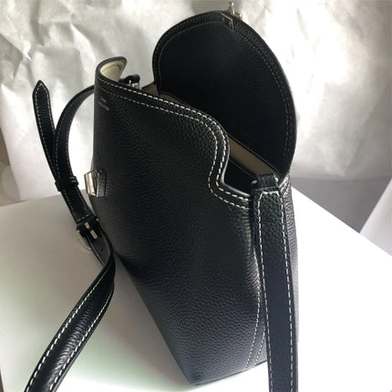 Swedish niche Toteme ladies lychee grain cowhide T-lock buckle simple commuting large-capacity shoulder Messenger bag clutch