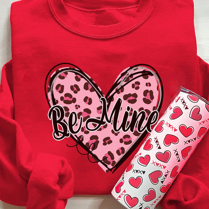 Valentine's Day BE MINE Heart Long Sleeve Sweatshirt