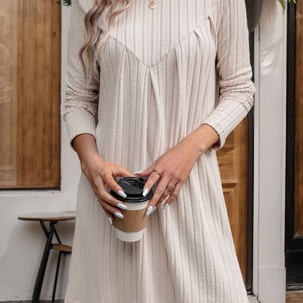 Round Neck Long Sleeve Mini Dress - Vickie Lynn's
