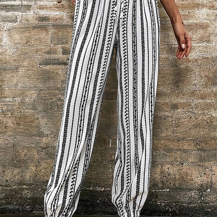 Printed Elastic Waist Pants