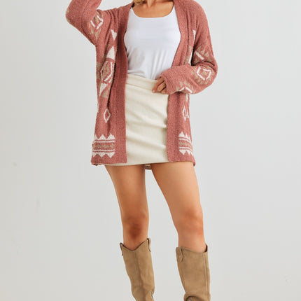 VERYJ/LOVERICHE Open Front Long Sleeve Cardigan