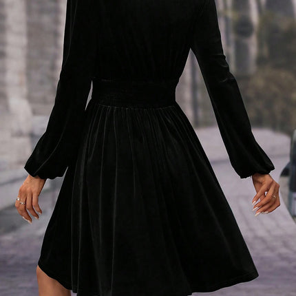 Surplice Long Sleeve Mini Dress