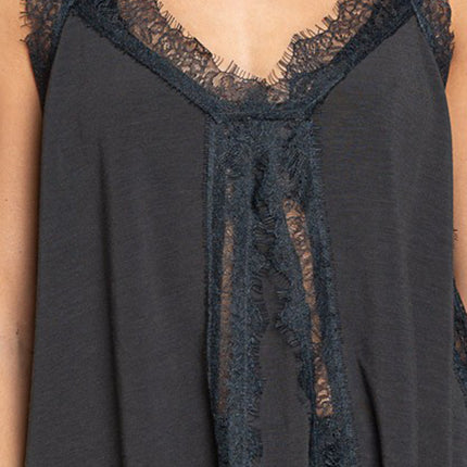 POL Lace Detail V-Neck Cami