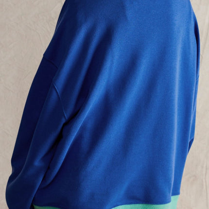 Contrast Dropped Shoulder Long Sleeve Sweatshirt