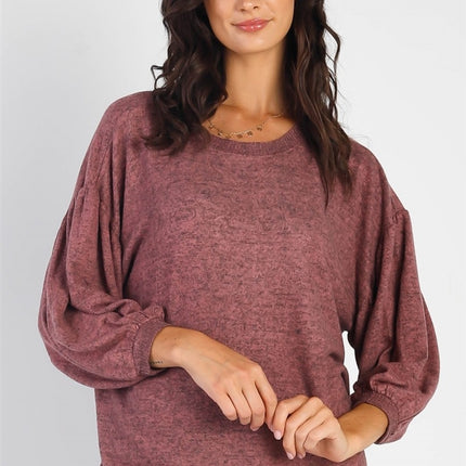 Cherish Apparel Drop Shoulder Puff Sleeve Top