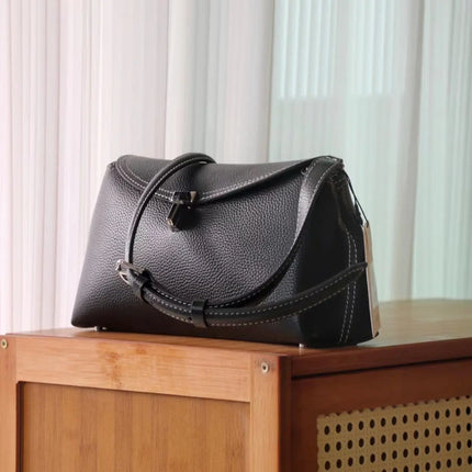 Swedish niche Toteme ladies lychee grain cowhide T-lock buckle simple commuting large-capacity shoulder Messenger bag clutch