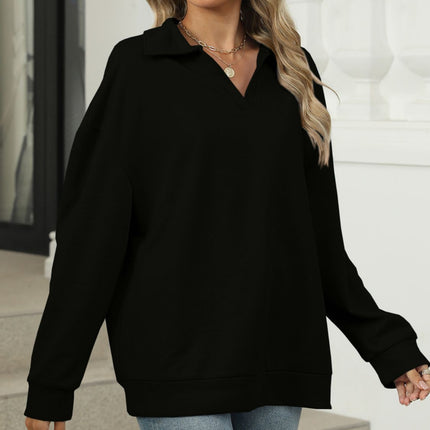 Johnny Collar Long Sleeve Sweatshirt