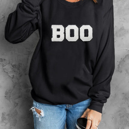 BOO Round Neck Long Sleeve Sweatshirt