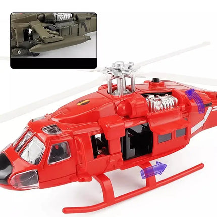 NEW America Black UH-60 Hawk Utility Helicopter Alloy Airplane Model Simulation Metal Flying Model Toy Sound and Light Kids Gift