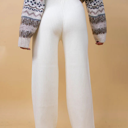 Ribbed Wide Leg Sweater Pants