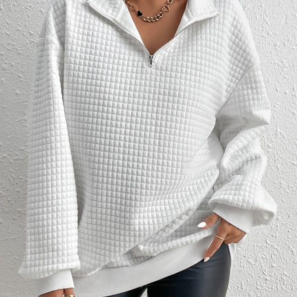 Collared Neck Long Sleeve Sweatshirt