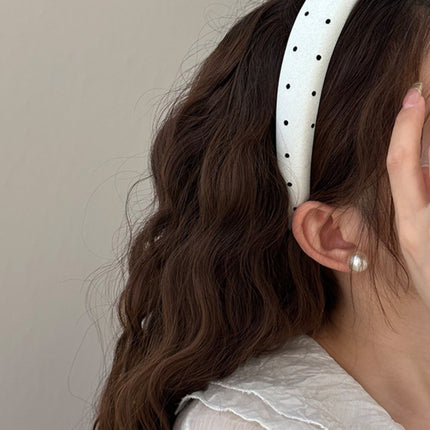 Polka Dot Polyester Wide Headband