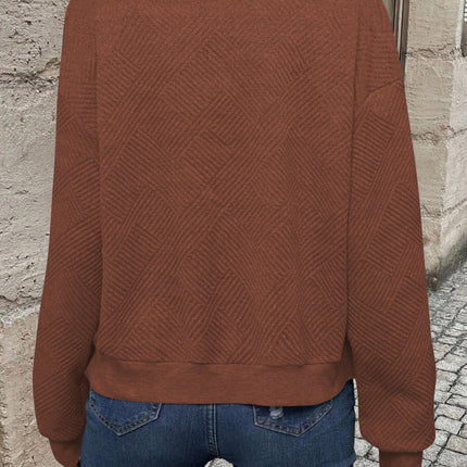 Textured Zip Up Long Sleeve Jacket