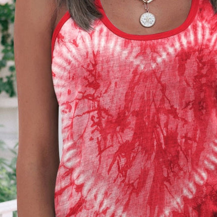 Tie-Dye Scoop Neck Wide Strap Tank