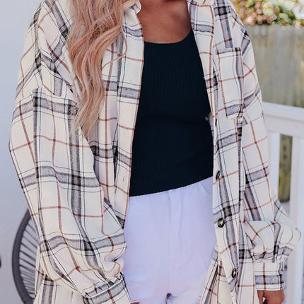 Plaid Button Up Long Sleeve Shacket