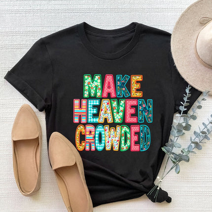 Letter Round Neck Short Sleeve T-Shirt