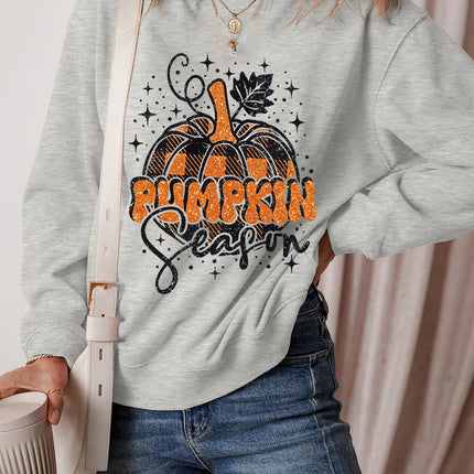 Graphic Round Neck Long Sleeve Sweatshirt