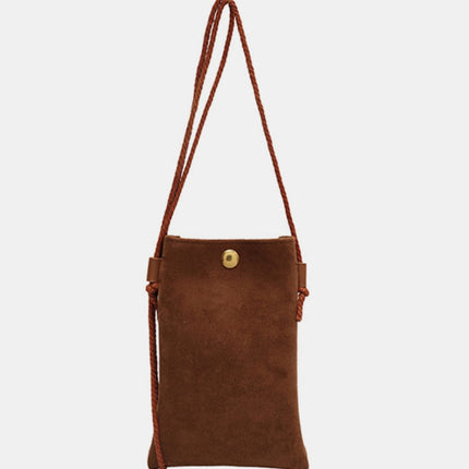 Suede Snap Down Crossbody Bag