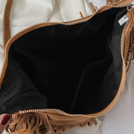 Suede Fringe Adjustable Strap Shoulder Bag