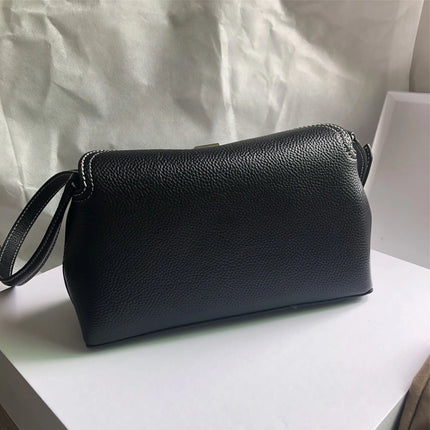 Swedish niche Toteme ladies lychee grain cowhide T-lock buckle simple commuting large-capacity shoulder Messenger bag clutch