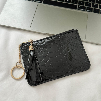 PU Leather Tassel Trim Card Case