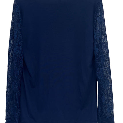 Full Size Lace Detail V-Neck Long Sleeve Blouse