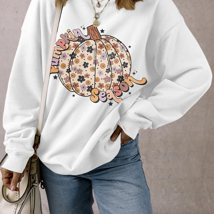 Pumpkin Graphic Long Sleeve Sweatshirt