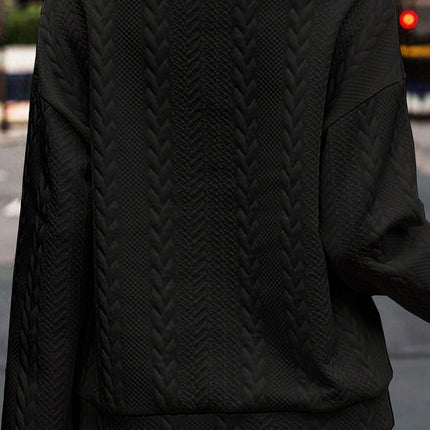 Half Zip Drop Shoulder Long Sleeve Sweatshirt