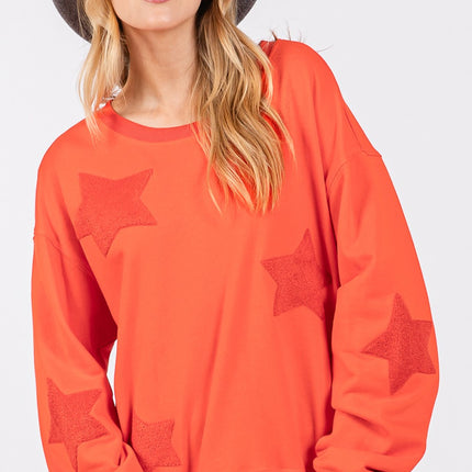 SAGE + FIG Star Patch Long Sleeve Sweatshirt