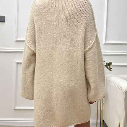 Devine Mock Neck Long Sleeve Mini Sweater Dress