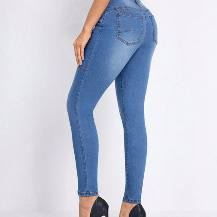 High Rise Skinny Jeans with Pockets