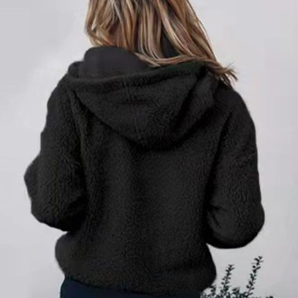 Sherpa Long Sleeve Hoodie with Kangaroo Pocket