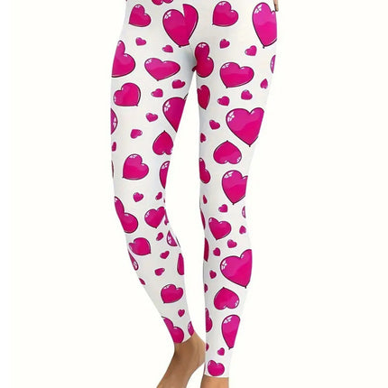 Heart Print Skinny Pants