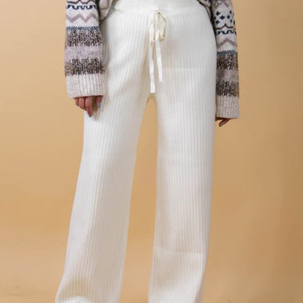 Ribbed Wide Leg Sweater Pants