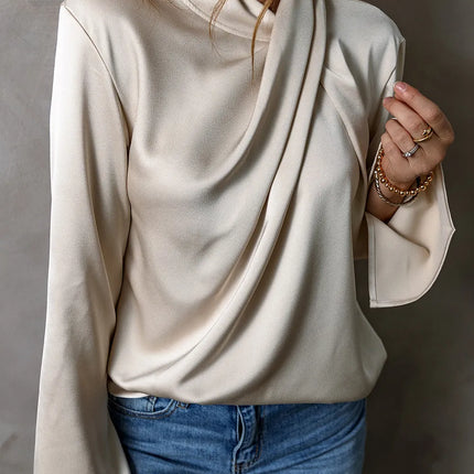 Cutout Ruched Long Sleeve Blouse